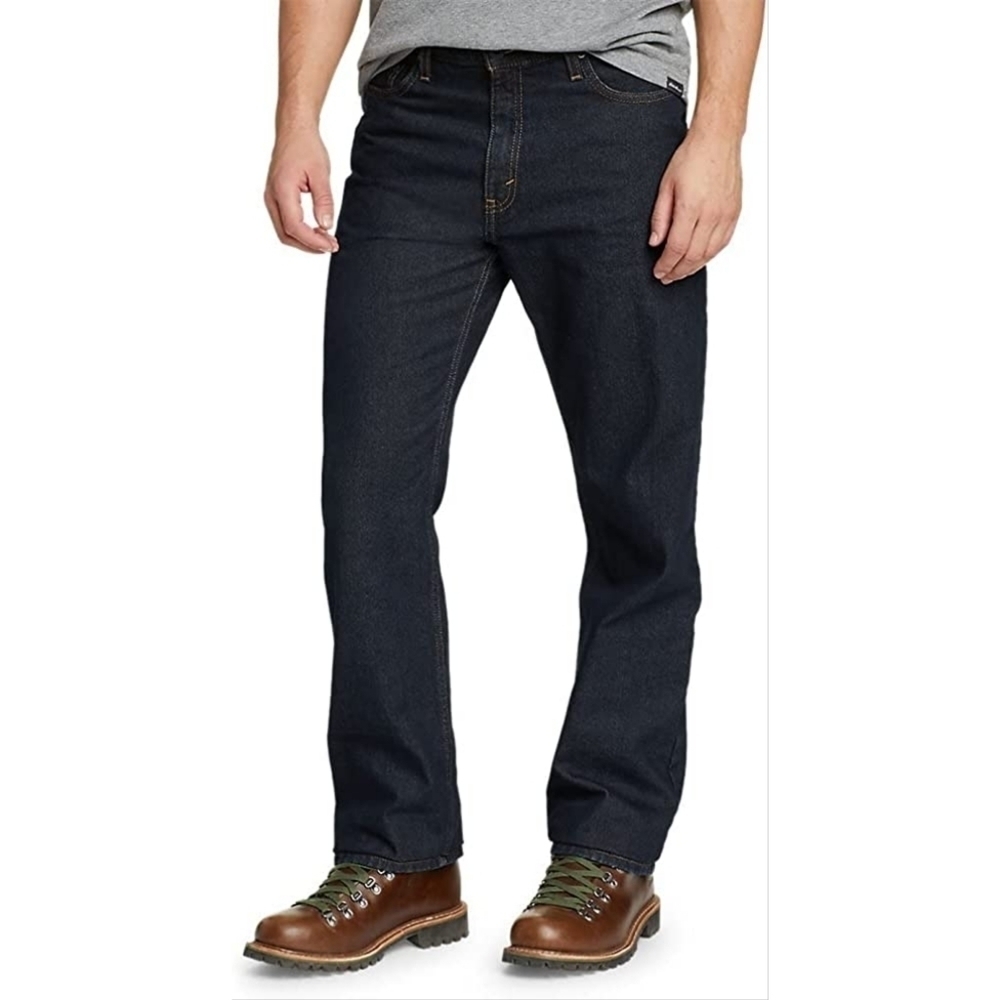 Eddie Bauer Relaxed Fit Denim Jeans Pants Sz Tall‎ 44/34 Dark Wash Blue
